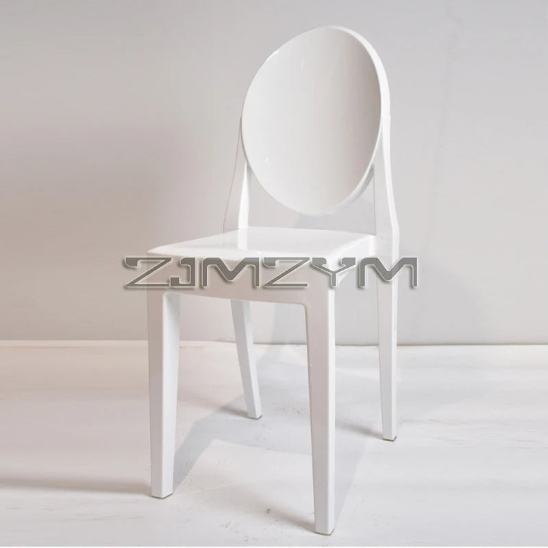 Freizeitstuhl Transparenter Esszimmer-Acrylstuhl Mehrfarbiger Kunststoff Kosmetikmöbel Rückenlehnstuhl