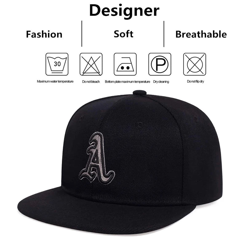 Chapeaux hip-hop brodés de l'alphabet gothique unisexe, casquettes de baseball décontractées réglables, chapeau de soleil