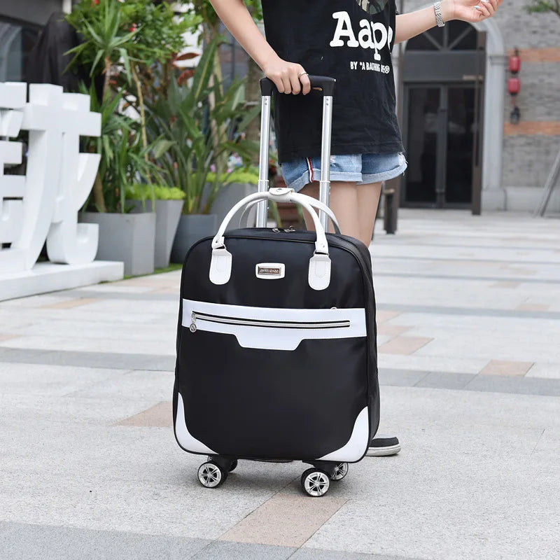 Fashion Rollkoffer Damen 4 Räder Spinner Reisetaschen Herren Geschäftsreise-Taschen Oxford-Koffer Wasserdichte Trolleys