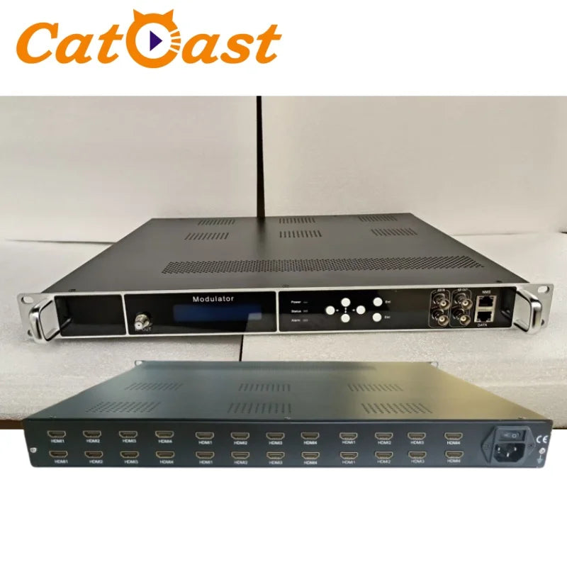 24 HD MI Input 8 Channel DVB-T/ISDBT Output Encoder Modulator 1080p Digital RF Modulation for TV Broadcast And Cable Systems