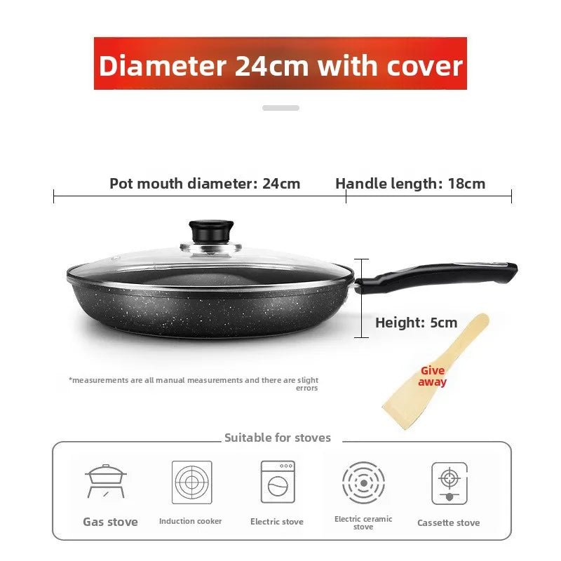 Mafestone Poêle Ménagère à Faible Fumée, Poêle à Crêpes, Poêle Plate pour Steaks, Poêle Antiadhésive Universelle pour Cuisinière