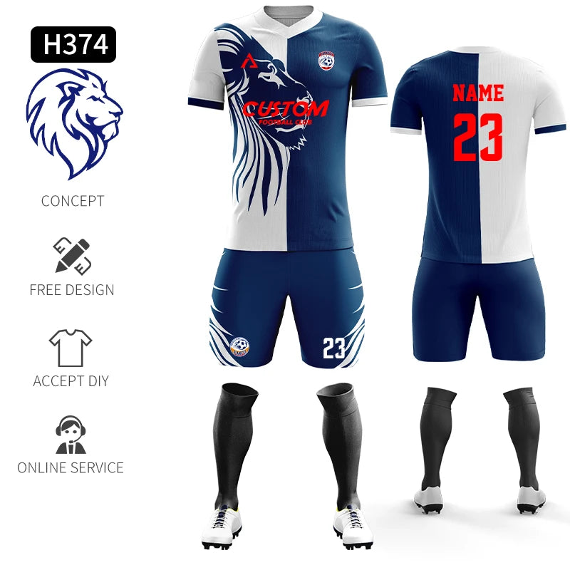 Maillot de football personnalisé par sublimation, uniforme de football en polyester, uniforme de football pour club, maillot de football respirant pour hommes