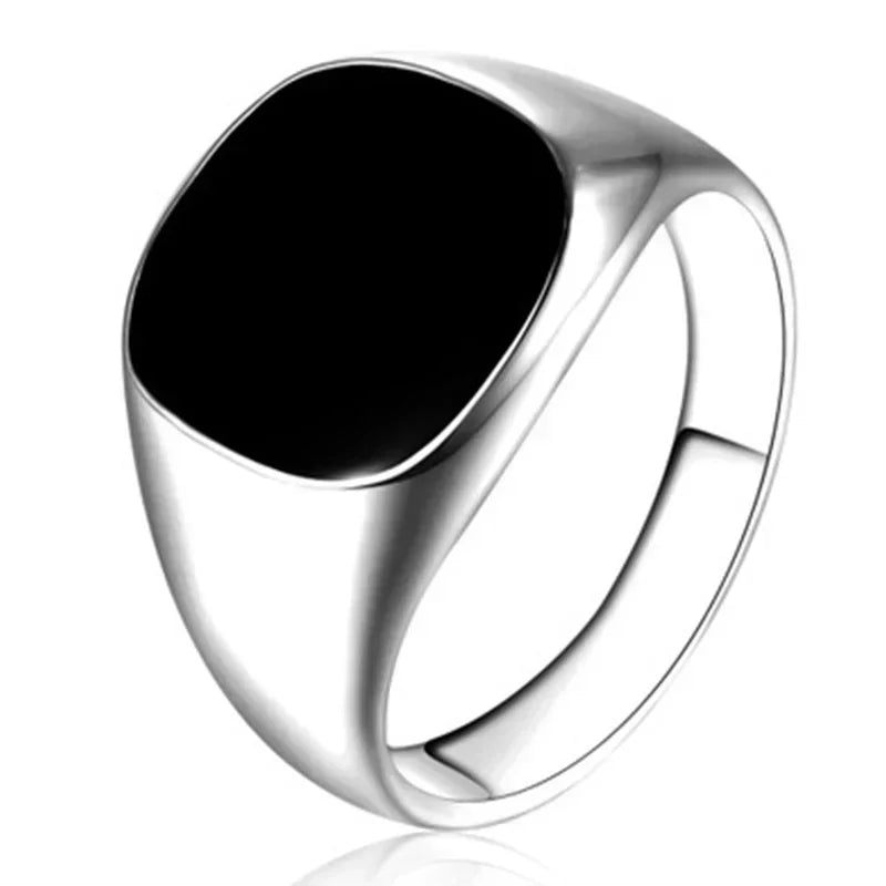 Nouvelles bagues brillantes en métal 2023 pour hommes, anneaux géométriques larges, chevalière carrée, style punk, bijoux fantaisie, vente en gros