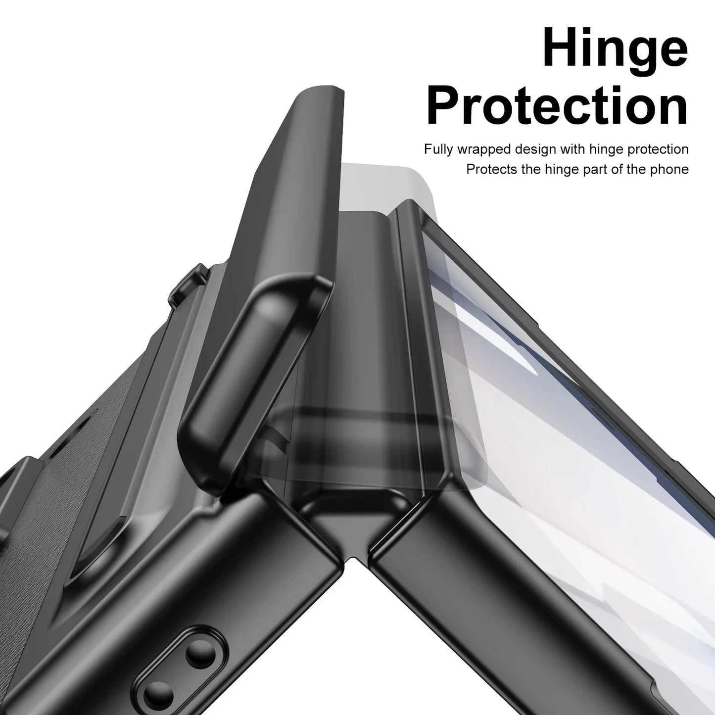Leder mit Stahlfilm Stifthalter Handyhülle für Samsung Galaxy Z Fold 7 6 5 4 Fold7 Fold6 Scharnierschutz Stoßfeste Hülle