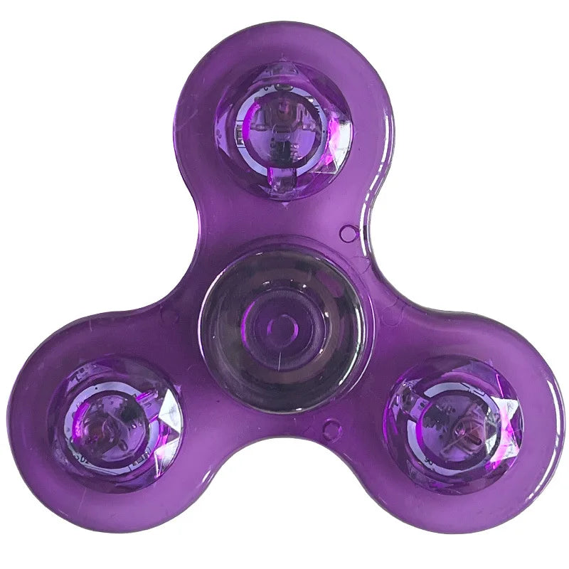 LED Light Fidget Spinner Finger Toy Hand Spinner Glow in Dark Stress Reduction and Anxiety Relief for Children