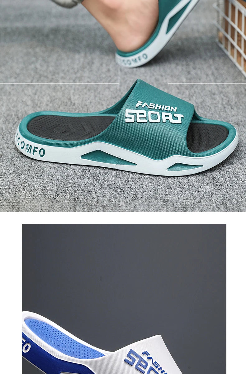 Fashion&Sports Herren Sommerslipper Rutschfeste PVC-Robuste Hausschuhe Outdoor-Strand-Flip-Flops für Herren Bequeme Hausschuhe
