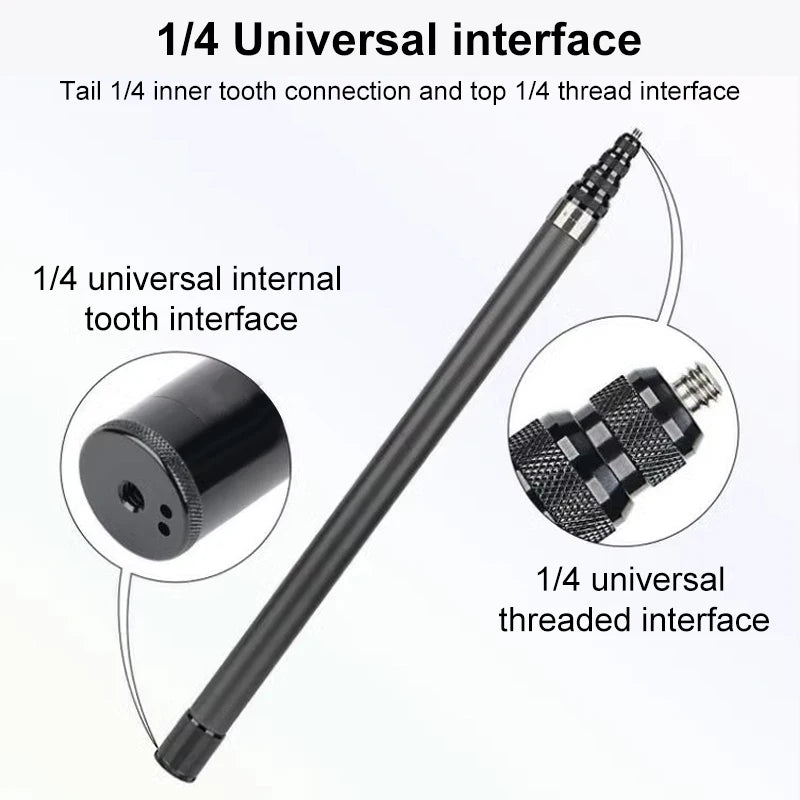 HONGDAK Monopode extensible en fibre de carbone de 3 m, édition étendue, perche à selfie invisible pour Insta360 X3 X2, trépied pour GoPro