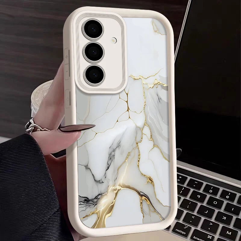 Marmor Hülle für Samsung Galaxy S25 Edge S26 S24 S23 S22 Ultra Plus S25 S24 FE A57 A37 A55 A54 A56 A17 A36 A16 5G Silikonhülle
