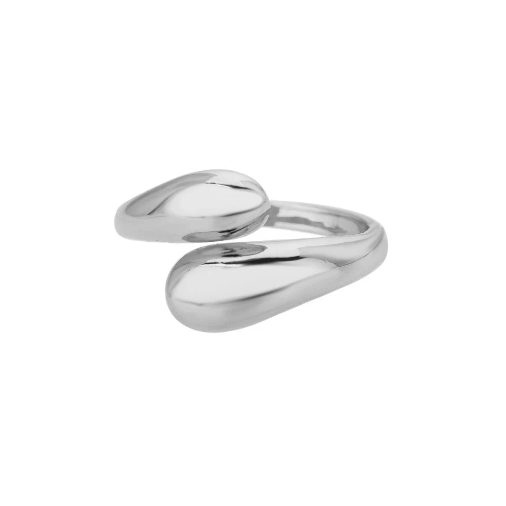 Edelstahlringe für Damen 2024 Trend Offener Goldfarbener Doppelperlenring Hochzeit Ästhetischer Schmuck Paar Geschenk anillos
