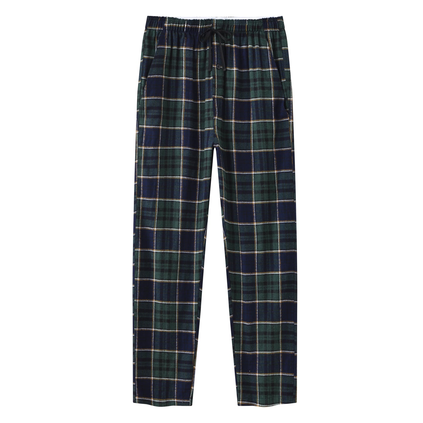 Pyjama Homme 3 Pièces Coton Carreaux, Pantalon de Pyjama Long Carreaux avec Taille Élastique pour Homme