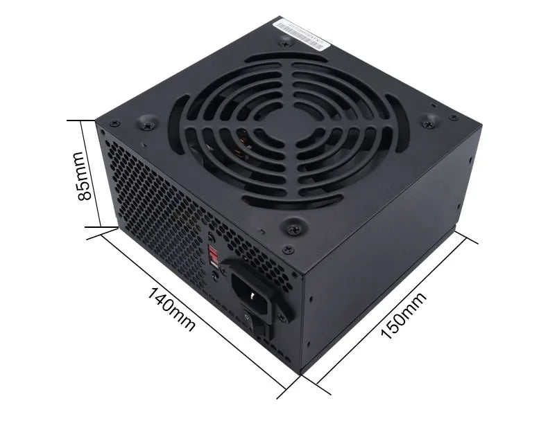 Unité d'alimentation PC 700W Noir Gaming Silencieux Ventilateur 120mm ATX 24 broches 12V pour ordinateur de bureau BTC