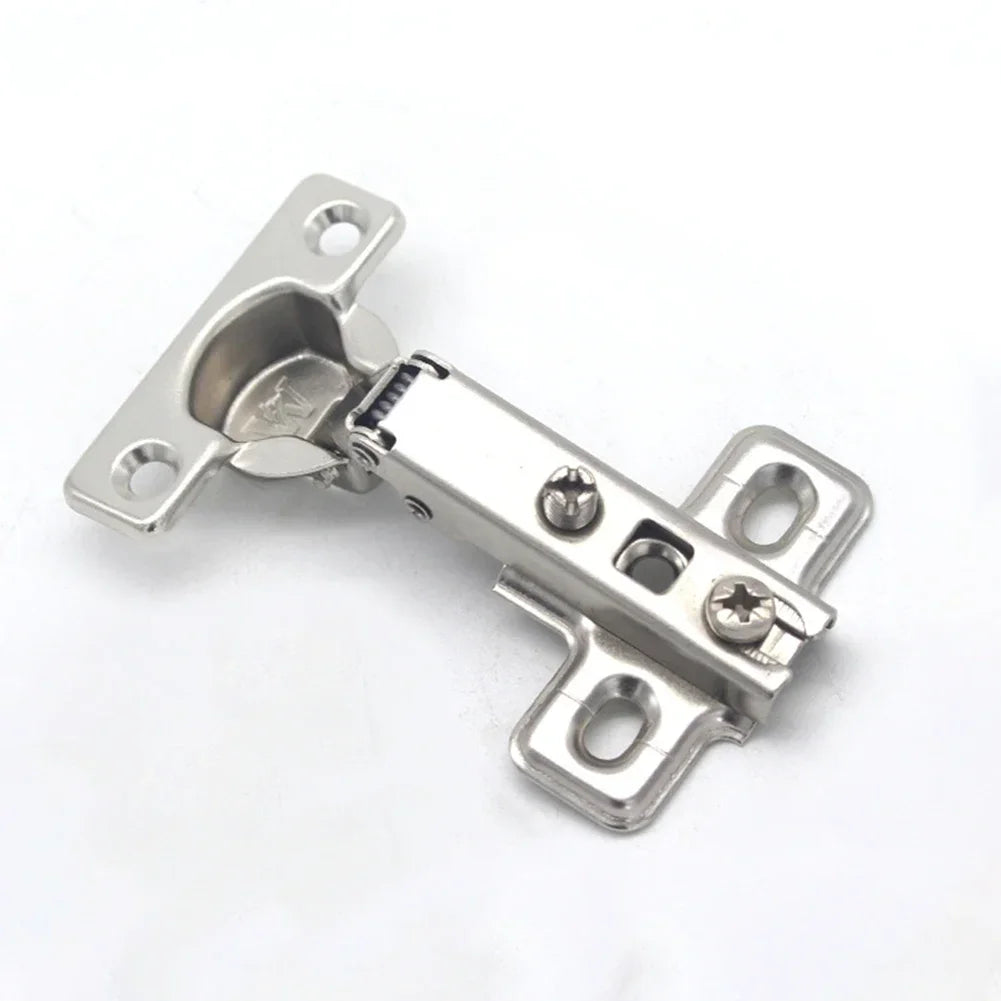 Lot de 2 charnières de meuble souples de 25 mm avec amortisseur pour porte d'armoire de cuisine, quincaillerie de tamponnement en acier inoxydable