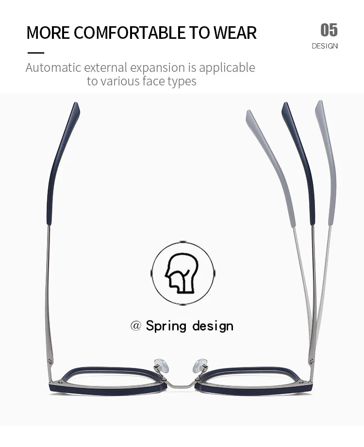 JMISUS Fashion Square Progressive Gleitsichtbrille Herren Damen Photochrome Optische Brille Mehrstärken-Gläser zum Lesen und für den Computer