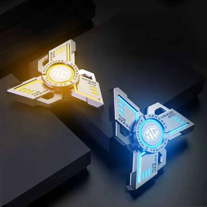 Jouets anti-stress EDC lumineux, fidget spinners en alliage métallique, toupie noctilucente anti-stress pour adultes et enfants.