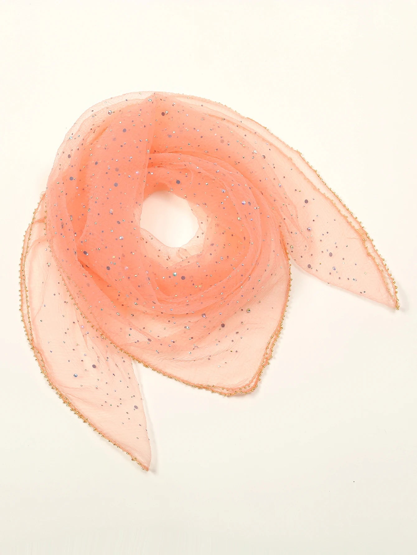 80*80cm Small Size Square Scarf Thin Light Breathe Turban Diamonds Solid Color Lace Veil Headscarf  Luxury Bag Scarf Accessories
