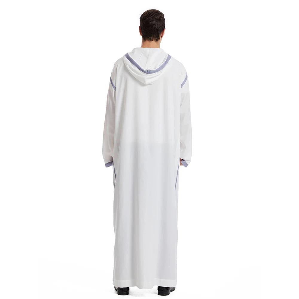 Islam Herren Kapuzen Maxikleid Jubba Thobe Saudi Arabisches Gewand Marokko Kaftan Dubai Türkei Abaya Muslimische Kleidung Ramadan Abayas Kleid