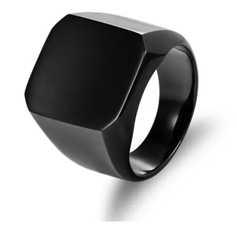 Nouvelles bagues brillantes en métal 2023 pour hommes, anneaux géométriques larges, chevalière carrée, style punk, bijoux fantaisie, vente en gros