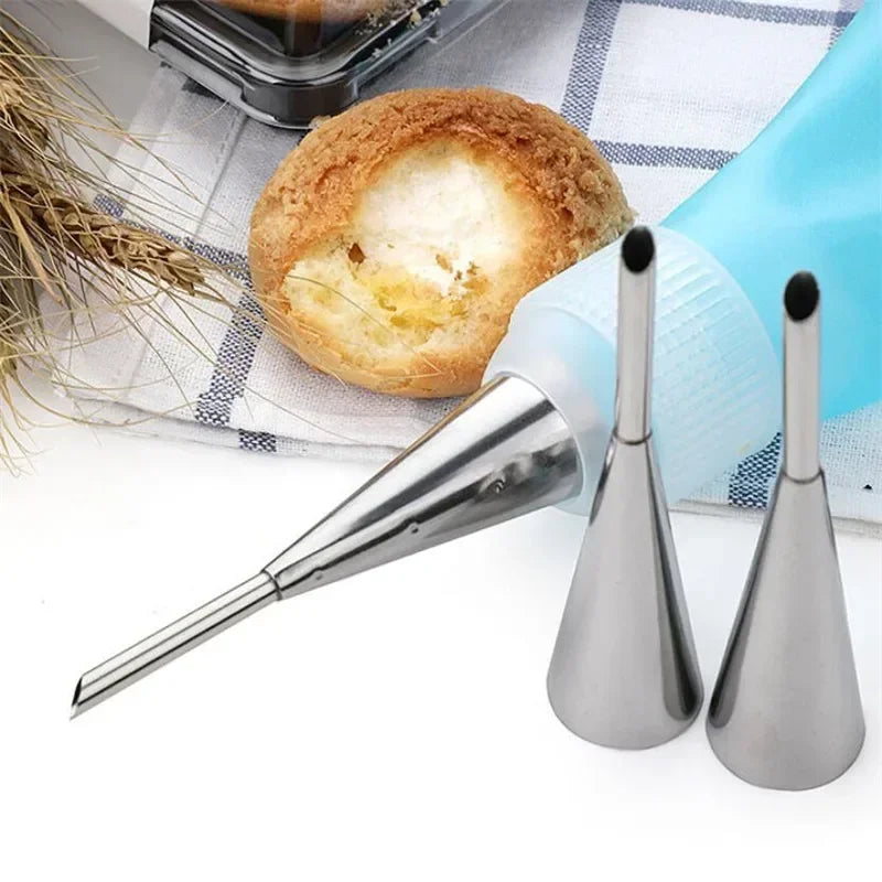 Spritzbeuteltüllen Edelstahl Cupcake Kuchen Dekorierspitzen für Brandteigcreme Gebäck Spritztüllen Backzubehör