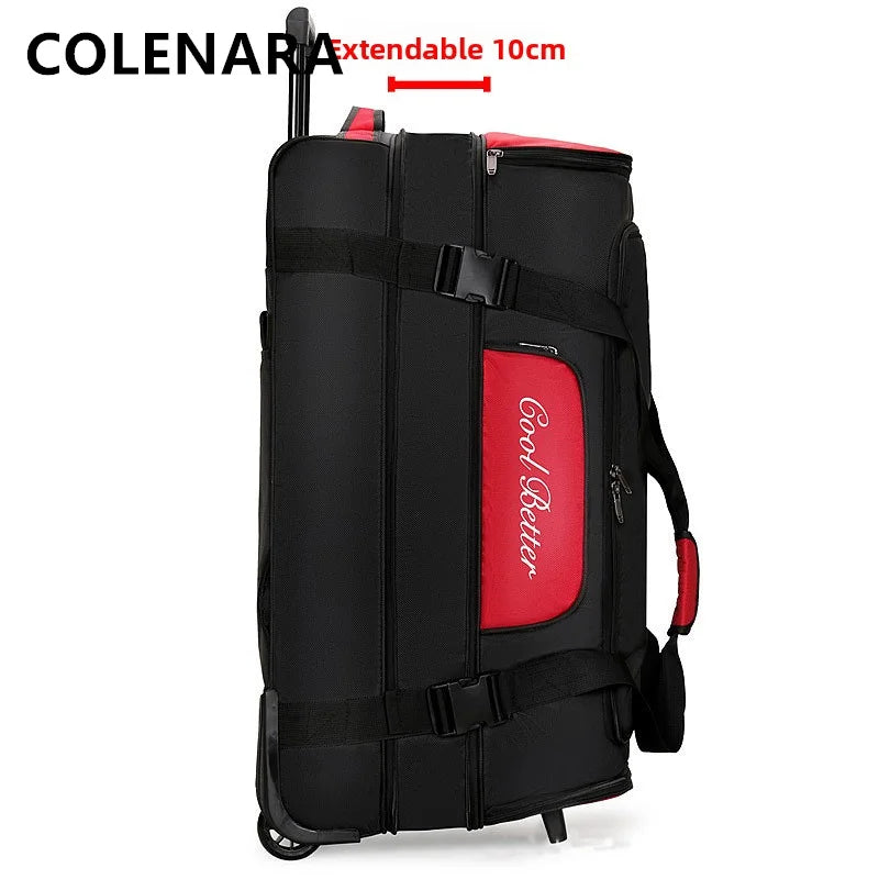 Valise à roulettes COLENARA en tissu Oxford Sac trolley 34 pouces Essentiels de voyage en famille Sac de rangement multifonctionnel Valise pour homme