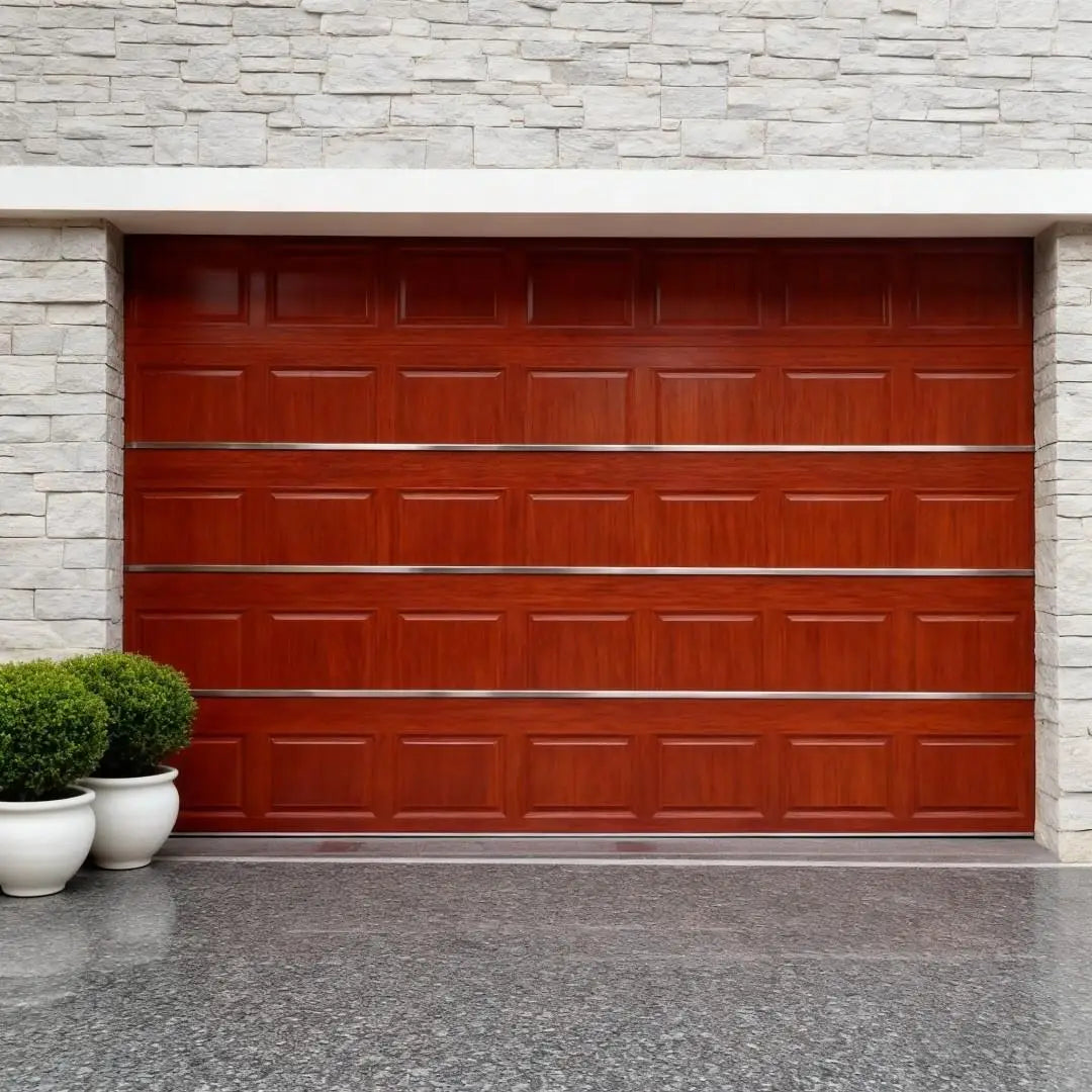Porte de garage Edgydoor : Panneaux en mousse 8x7 pieds avec fenêtres en verre trempé - Meilleure vente résidentielle de 2025
