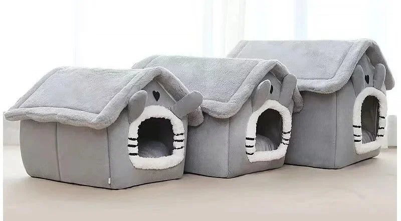 Indoor Warme Hundehütte, weiches Haustierbett, Zelthütte, Hundezwinger, Katzenbett, abnehmbares und waschbares Kissen, ganzjährig universell einsetzbar