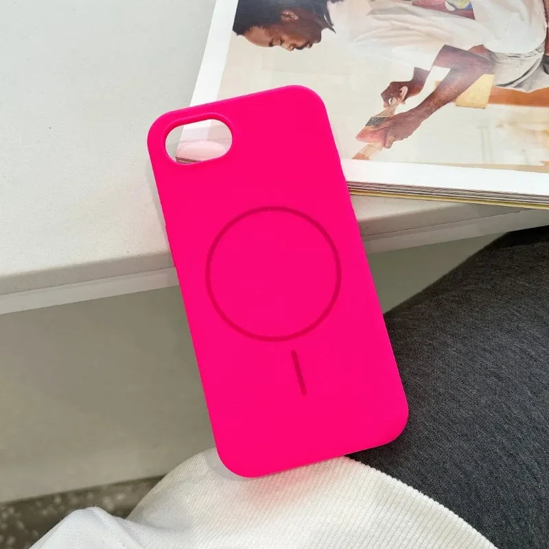 Coque Officielle en Silicone Liquide 16E Magsafe pour iPhone 16E SE4 2025 Magnétique Protection Souple Mat Antichoc Bonbon Housse