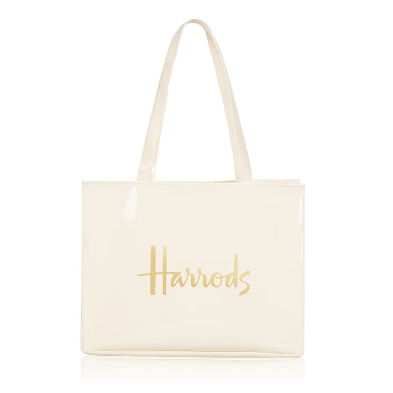 Horizontal Edition PVC Reusable Shopping Bag Eco-friendly London Lady Shopper Bag Large Capacity Waterproof Handbag Shoulder Bag