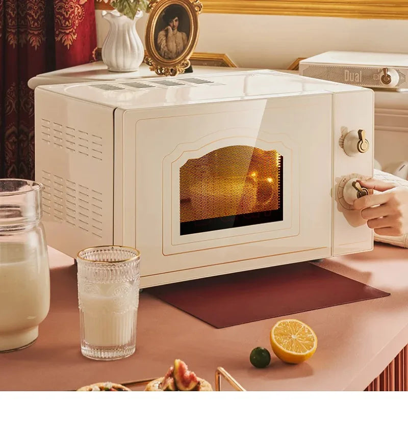 Lichtwellenofen, Retro-Mikrowellen-Dampfofen, Haushalts-Mini-Lichtwellen-Flach, Edelstahl 220V, Mikrowelle