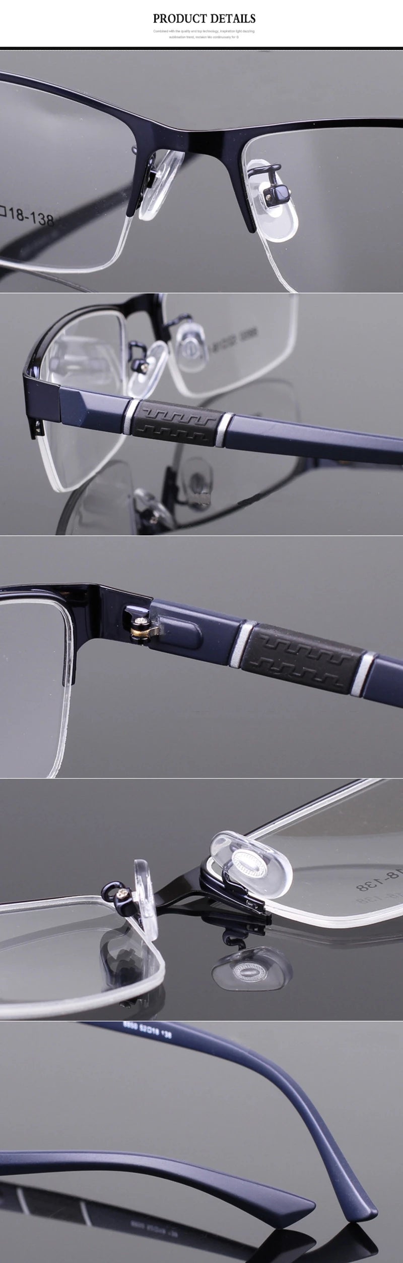 Herren Halb-Rand Lesebrille aus Metall Business Stil Männlich Vintage Weitsicht Presbyopie Anti-Blau HD TR90 Dioptrien Brille