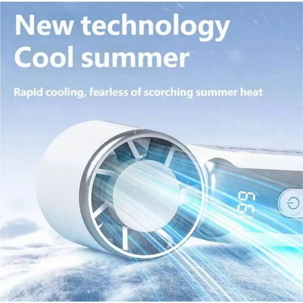 BAOTAI Portable Mini Handheld Turbo Fan LED Display Mini High Speed Handheld Fan, Outdoor Cooling,Desk Fan, Rechargeable Fan