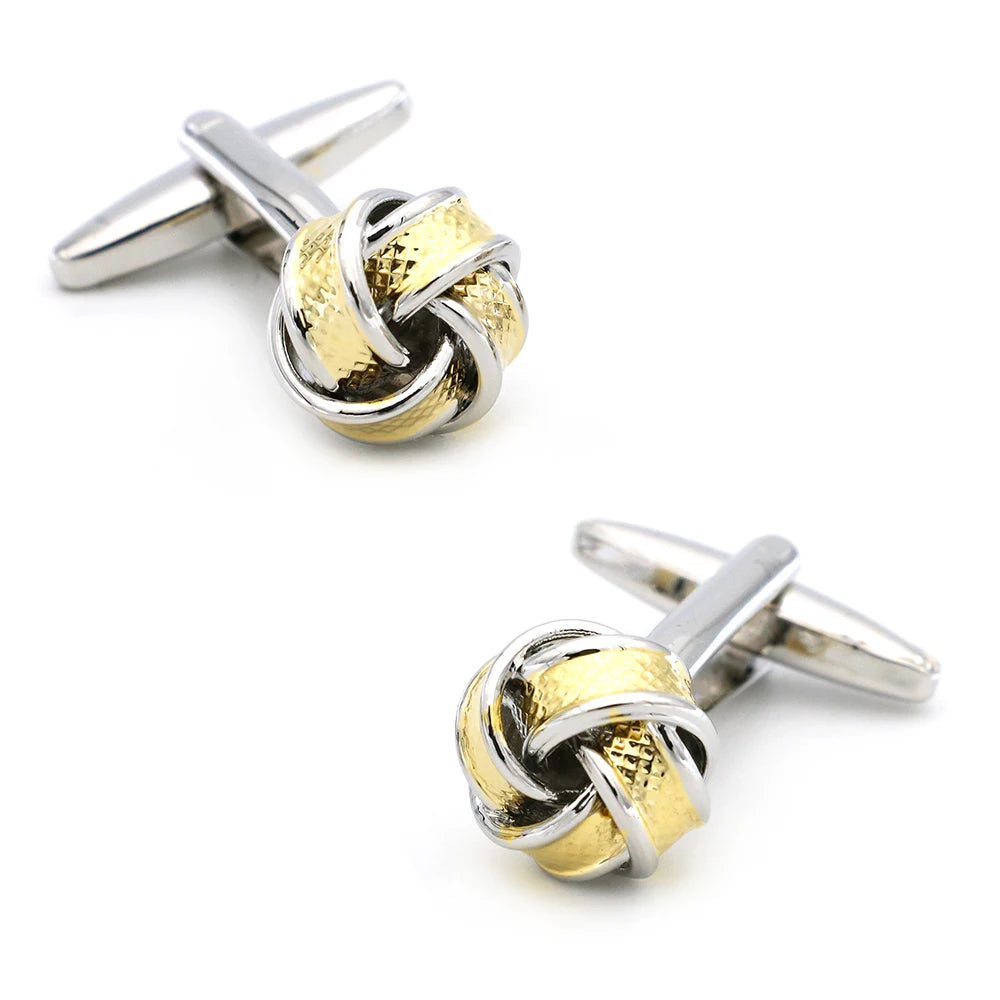 iGame Boutons de manchette nœud de mode en laiton de qualité design boule tressée pour mariage homme