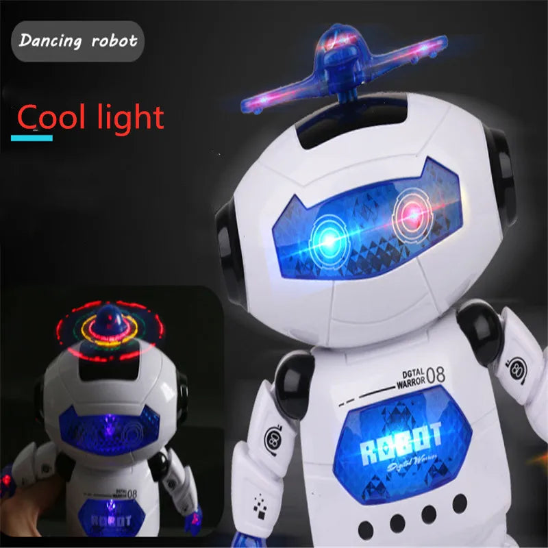 Jouets Robots Dansants Rotatifs pour Enfants avec Musique Lumière LED Jouets Électroniques Marcheurs pour Garçons Filles Cadeau d'Anniversaire Noël