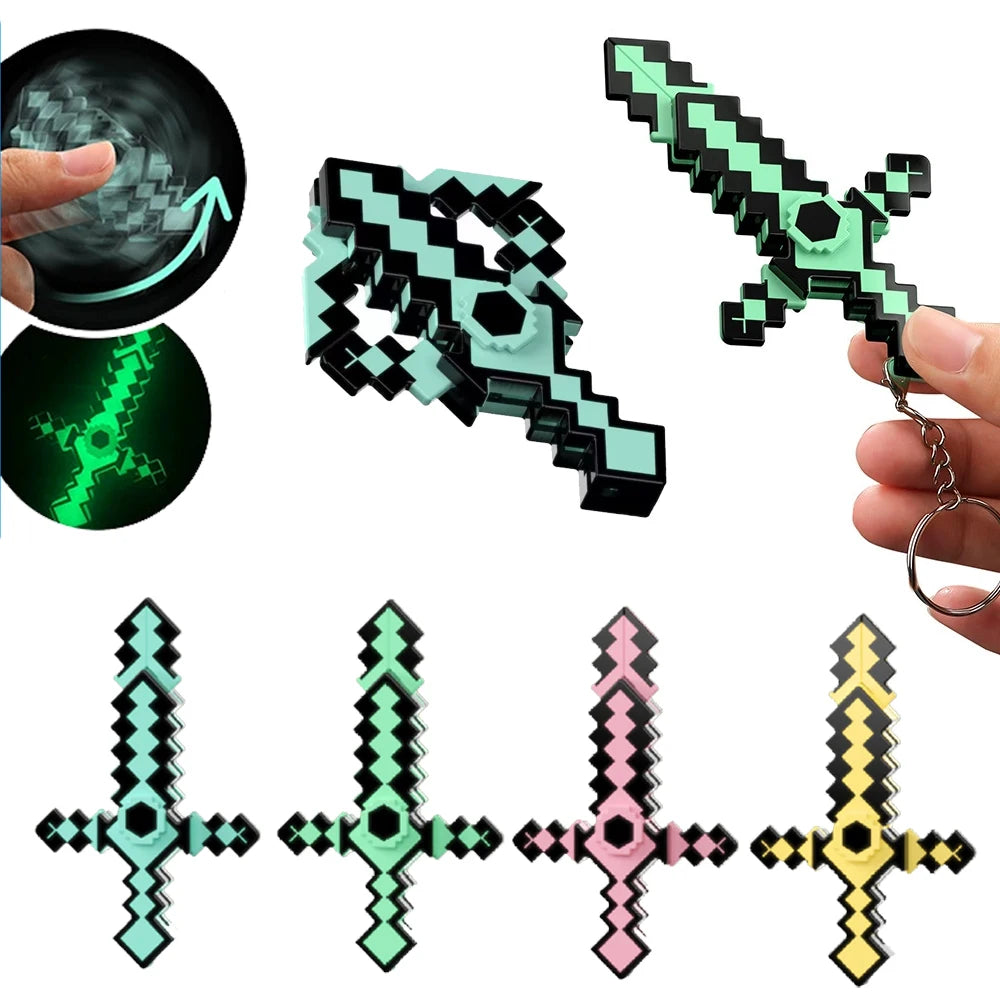 2-in-1 Schwert Transformierbarer Bogen Pfeil Hand Spinner Schlüsselanhänger EDC Fidget Toys Für Autismus ADHS Erwachsene Kinder Lustige Fingerspitzen-Spielzeuge Geschenke