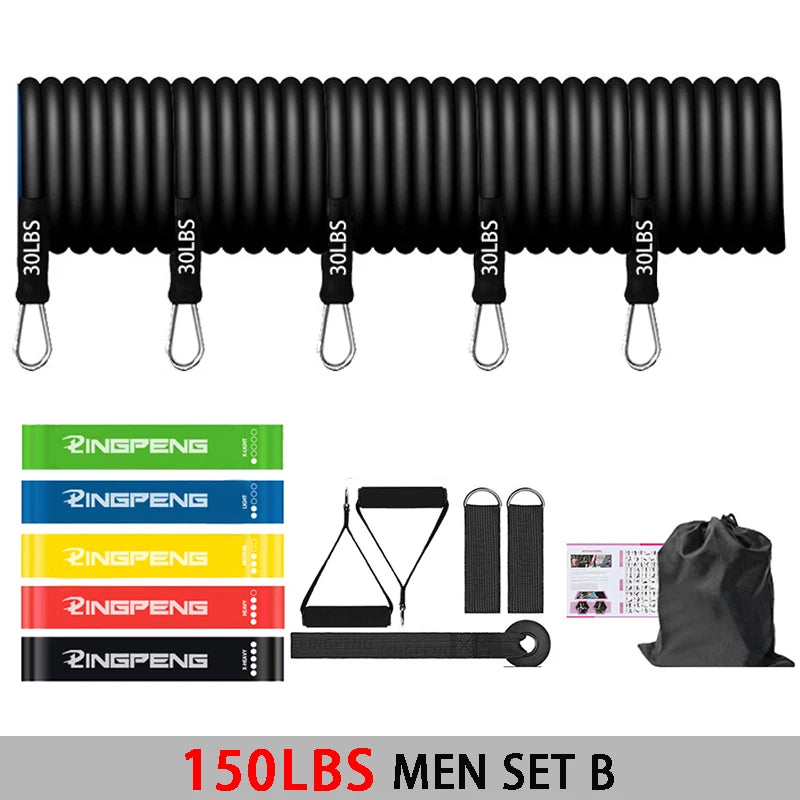 Fitness Widerstandsgummi Yoga Elastisches Band Upgrade Trainingsstange Set Pilates Training Übungsfitnessgeräte Zugseil