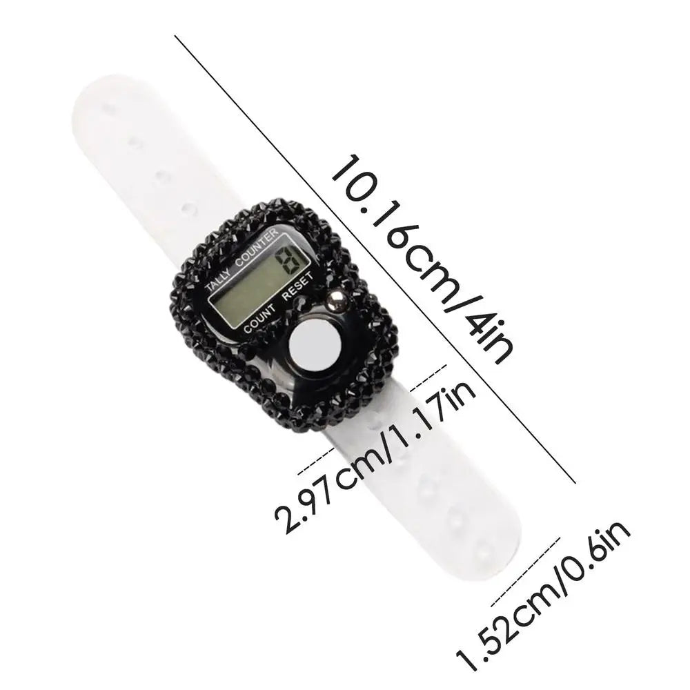 1pc Digital Finger Ring Counter with LCD Resettable Electronic Islamic Tasbih Prayer Counter Adjustable Tally Clicker for Sports
