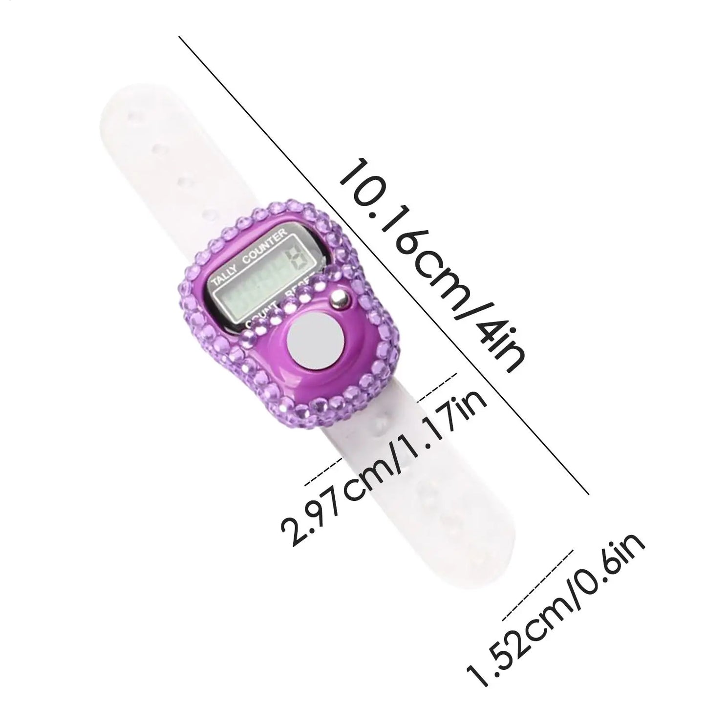 1pc Digital Finger Ring Counter with LCD Resettable Electronic Islamic Tasbih Prayer Counter Adjustable Tally Clicker for Sports