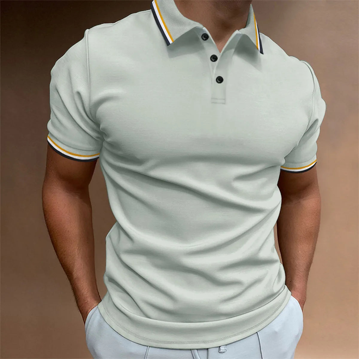 2025 Hot Sale Men's Summer Casual Breathable Comfortable Polo Shirt Men's Solid Color High Quality Short Sleeve T-Shirt