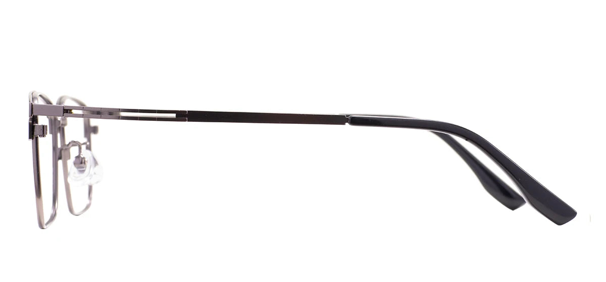 Monture de lunettes rectangulaires confortables en métal avec barre supérieure, pour hommes d'affaires, avec monture complète, pour verres correcteurs optiques