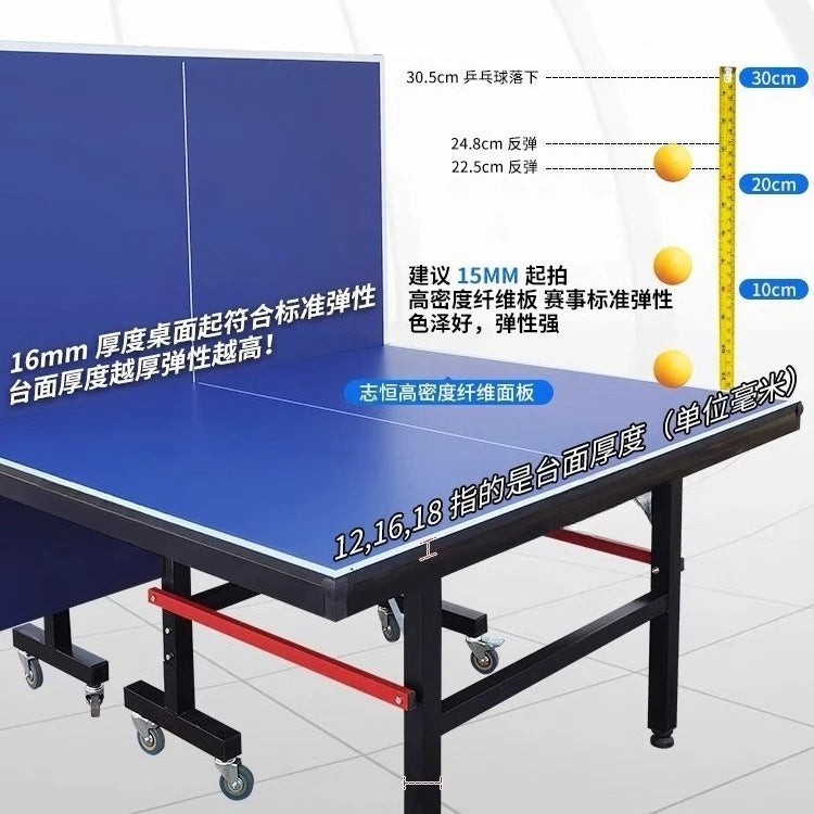 12mm  Anti-Corrosion Table Tennis Table Indoor  Foldable Indoor Ping Pong Table