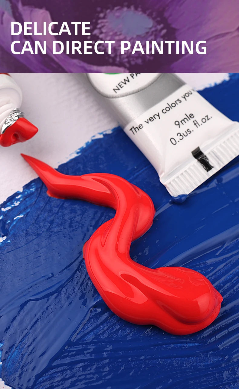 Lot de 12 couleurs de peinture à l'huile de 9 ml pour vêtements en tissu, dessin sur verre pour ongles, fournitures artistiques imperméables, vente en gros
