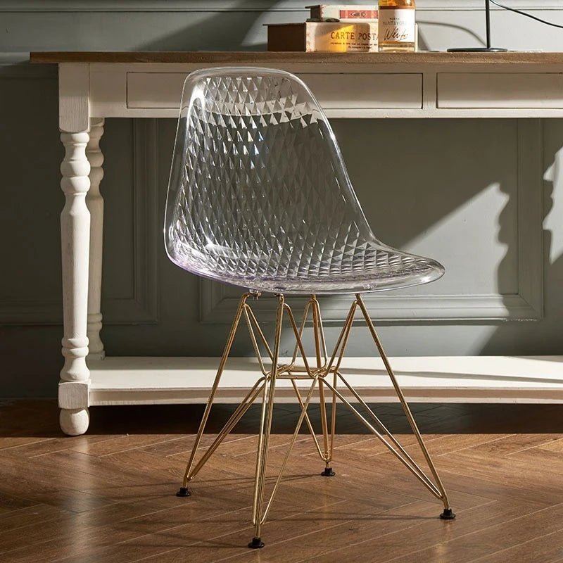 Nordic Transparent Eames Plastic Dining Bar Chair for Cafe Negotiation Simple Wholesale Seating