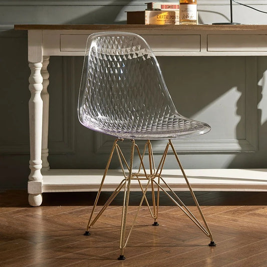 Nordic Transparent Eames Plastic Dining Bar Chair for Cafe Negotiation Simple Wholesale Seating