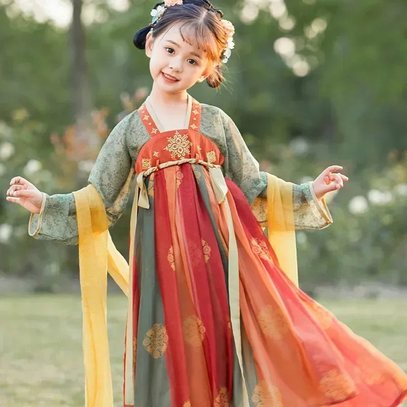 Robe chinoise Hanfu moderne pour fille, tenue d'Halloween de fée, Vêtements pour enfants, Vestidos, Costume traditionnel de Cosplay, Robes pour filles