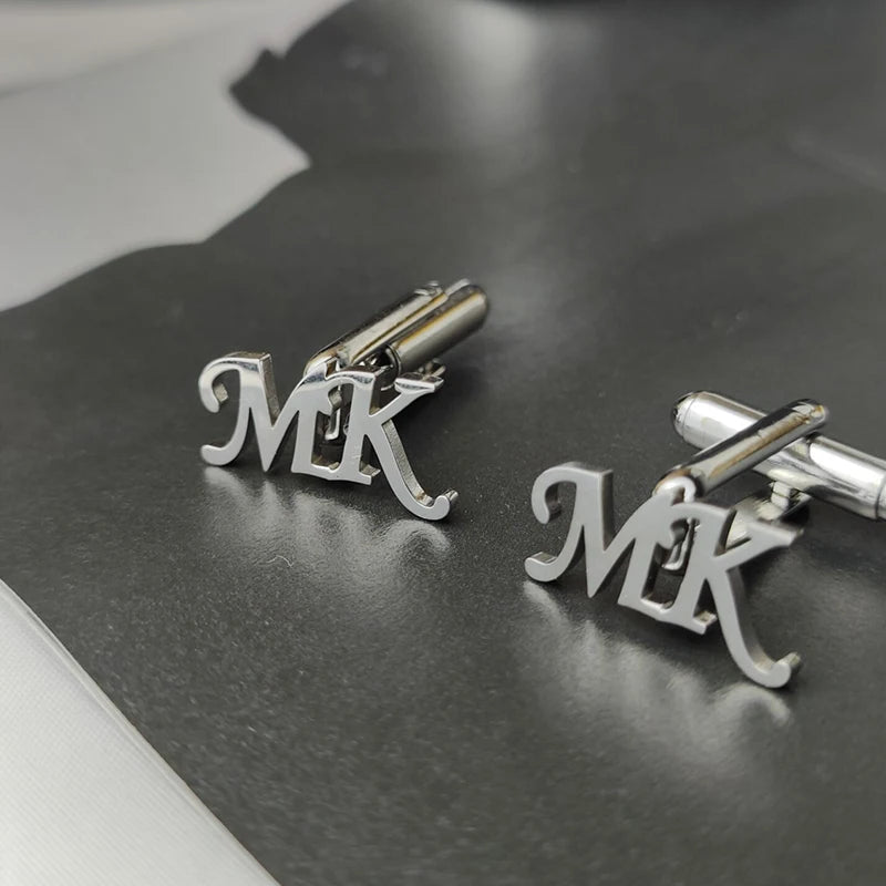 Hebrew Chai Cuff Links Personalized Name Initial Monogram Cufflinks Custom Any Language Cufflinks Men Wedding Gift Jewelry