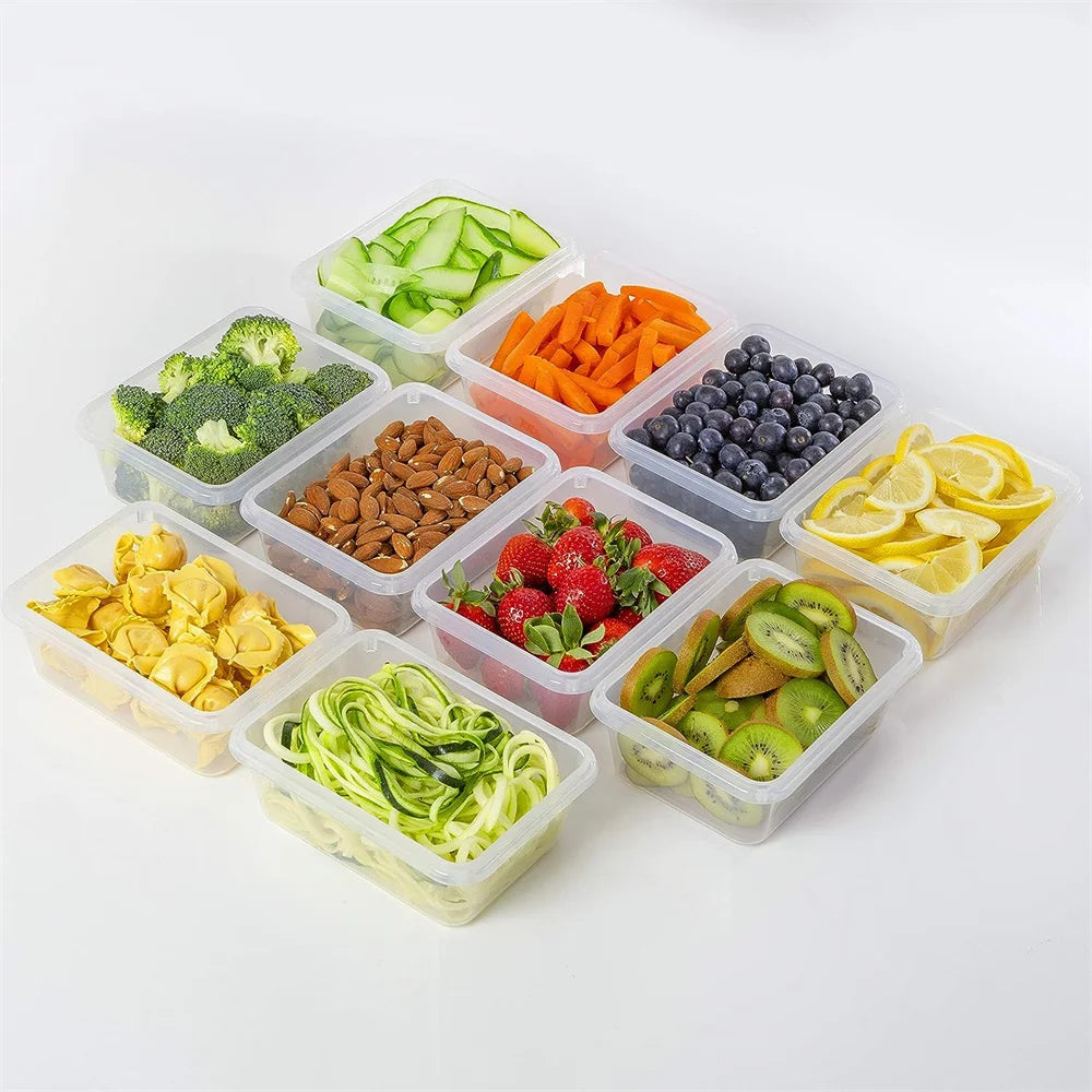 Küche Lebensmittelbehälter-Set, Mikrowellen- und Spülmaschinenfest BPA-frei 10tlg. 840ml Behälter-Set mit 10 Aufklebern und Stift