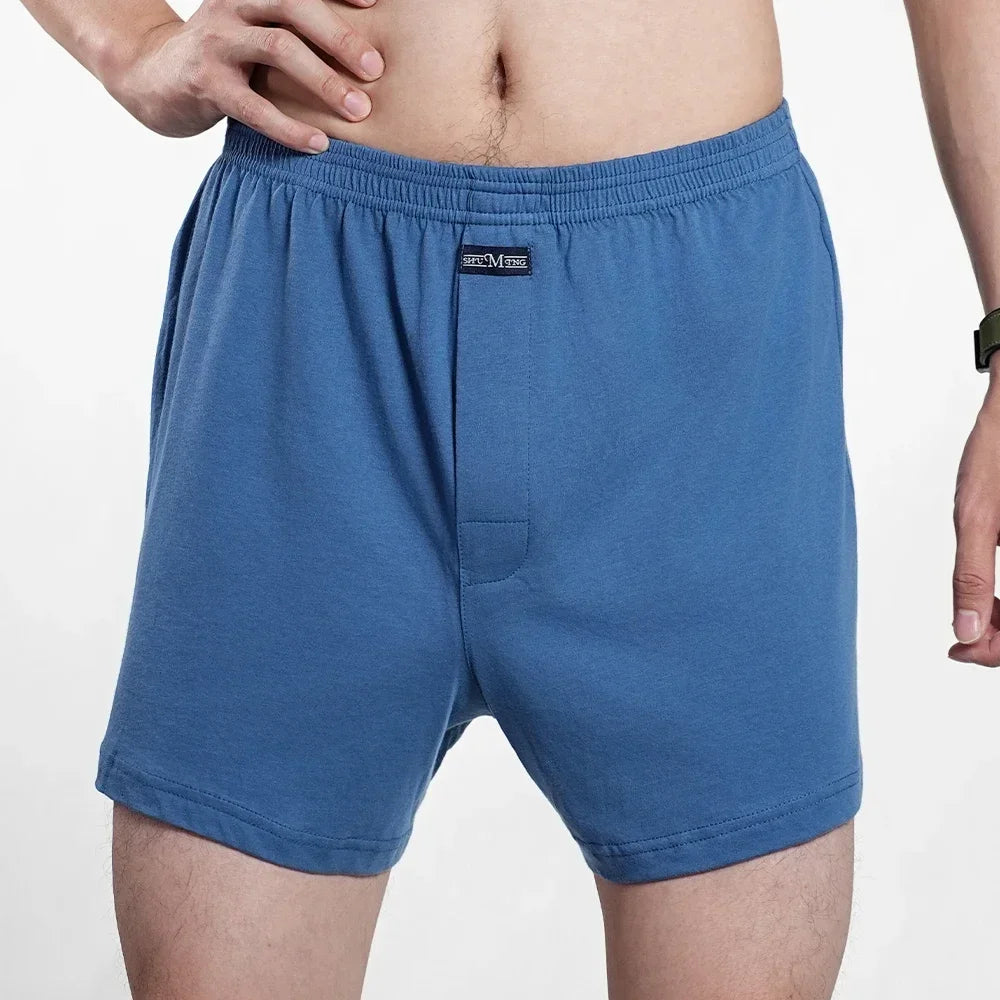 Herren reine Baumwolle Boxershorts Unterwäsche Hohe Taille Große Unterhose Lässiges Karo Übergröße Aro-Hose Pyjamahose für Zuhause M-3XL