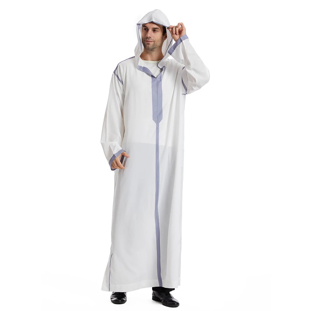 Islam Herren Kapuzen Maxikleid Jubba Thobe Saudi Arabisches Gewand Marokko Kaftan Dubai Türkei Abaya Muslimische Kleidung Ramadan Abayas Kleid