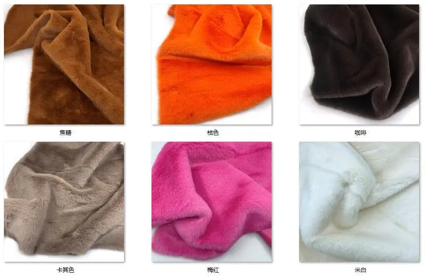 10mm Pile Length Fur Fabric Polyester Imitation Fur Fabrics Handmade DIY Encryption Thickening Fake Rabbit Hair Fur Plush Fabric