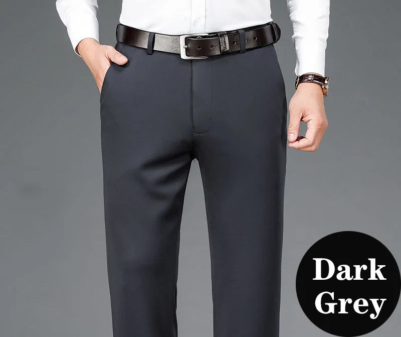 Herren große Größen klassische Anzughose hohe Elastizität knitterarm elegant leger gerades Bein Business Alltagshose