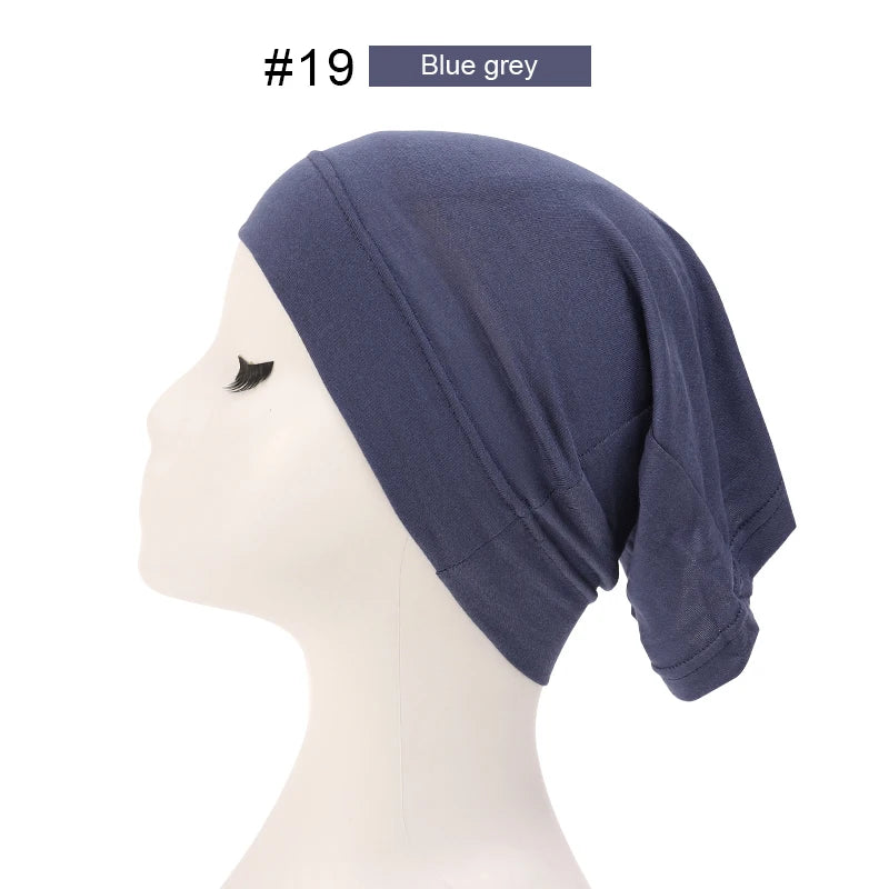 Bonnet Hijab Musulman Turban Foulard Coton Modal Voile Uni Casquette Sous Écharpe Musulmane Femme Foulard Turban Hijabs Chapeau Islamique